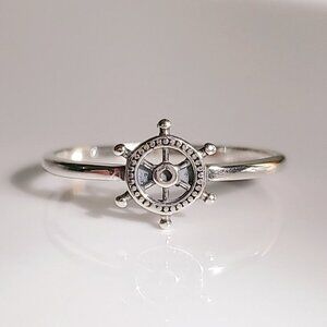 Sterling Silver Dainty Helm Ring, Minimalist Ring for Women, 925 Simple Ring,